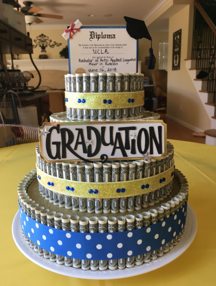 What is the graduation money cake?