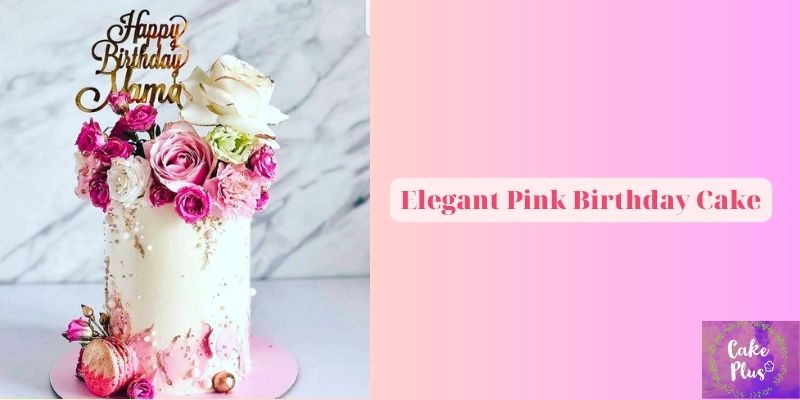 Elegant Pink Birthday Cake 