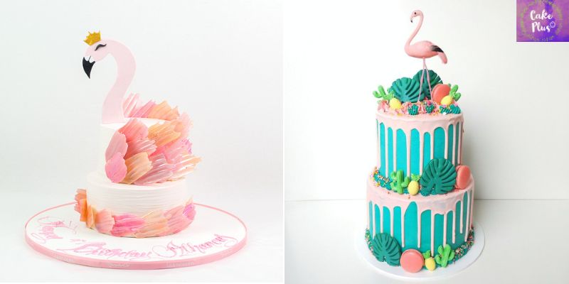 Flamingo Cake Design 2 Layers