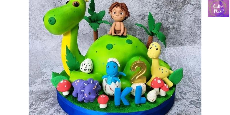 Adorable Dinosaur Shaped Cake for Boy